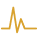 yellow pulse line icon representing testing or quality monitoring